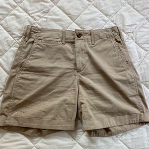 Khaki Cotton Twill Shorts